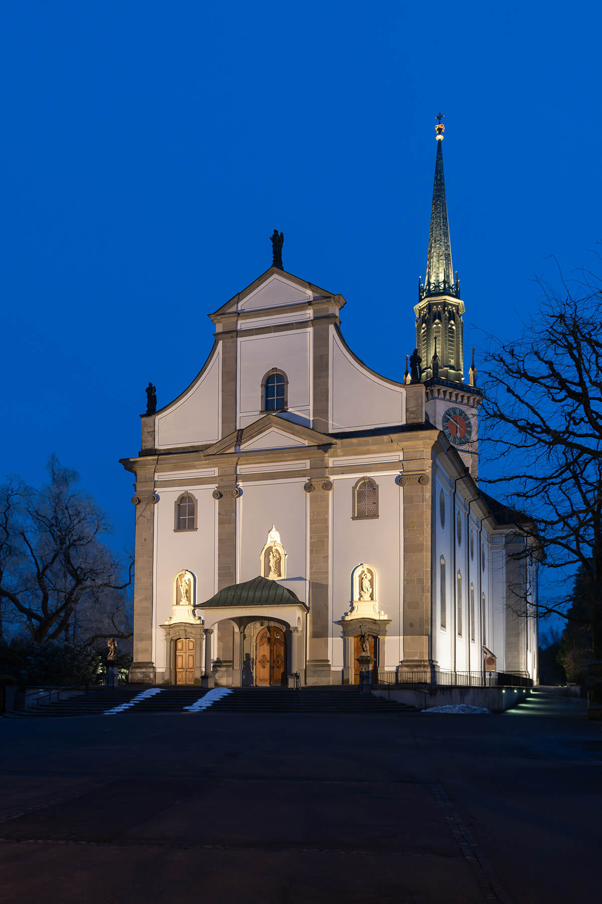 Architekturfotografie Kirche Cham Nachtbeleuchtung