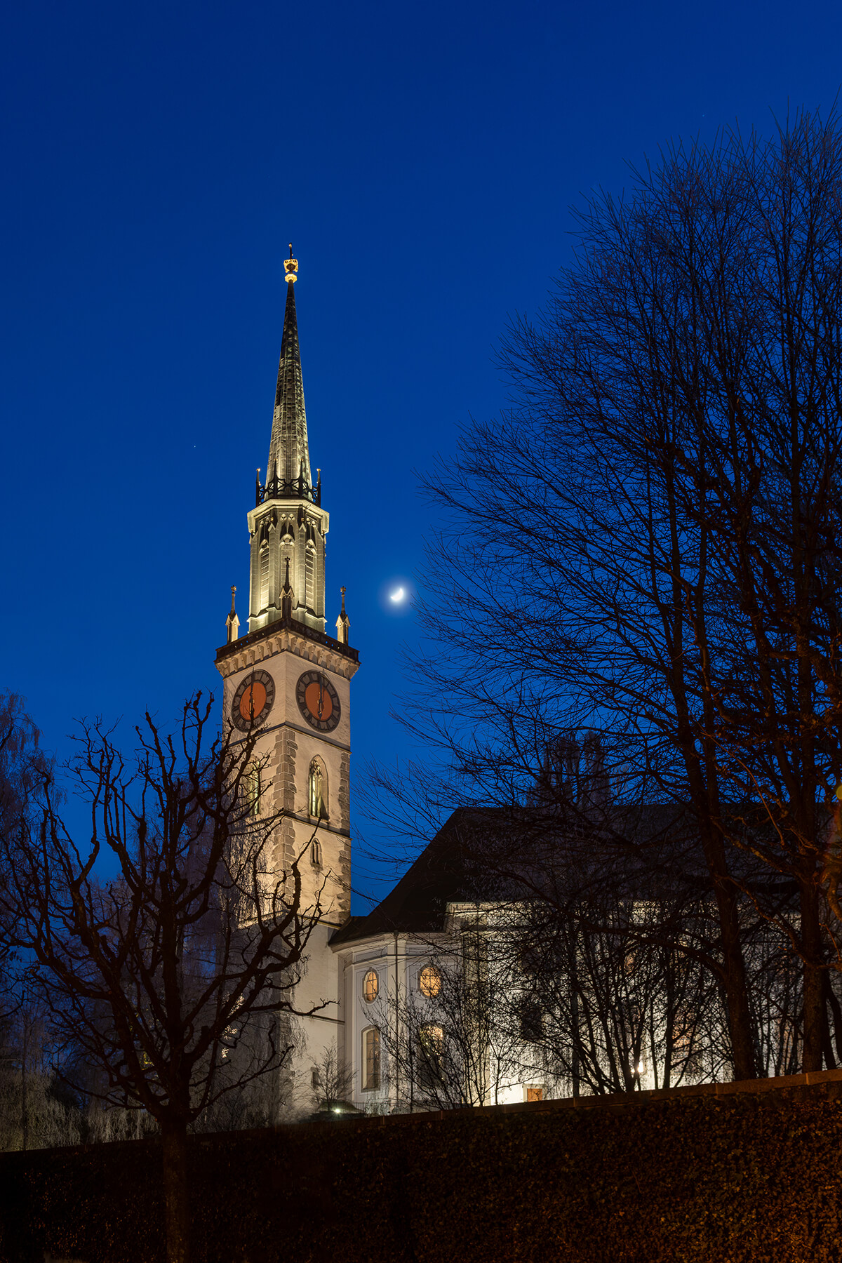 Architekturfotografie Kirche Cham Nachtbeleuchtung